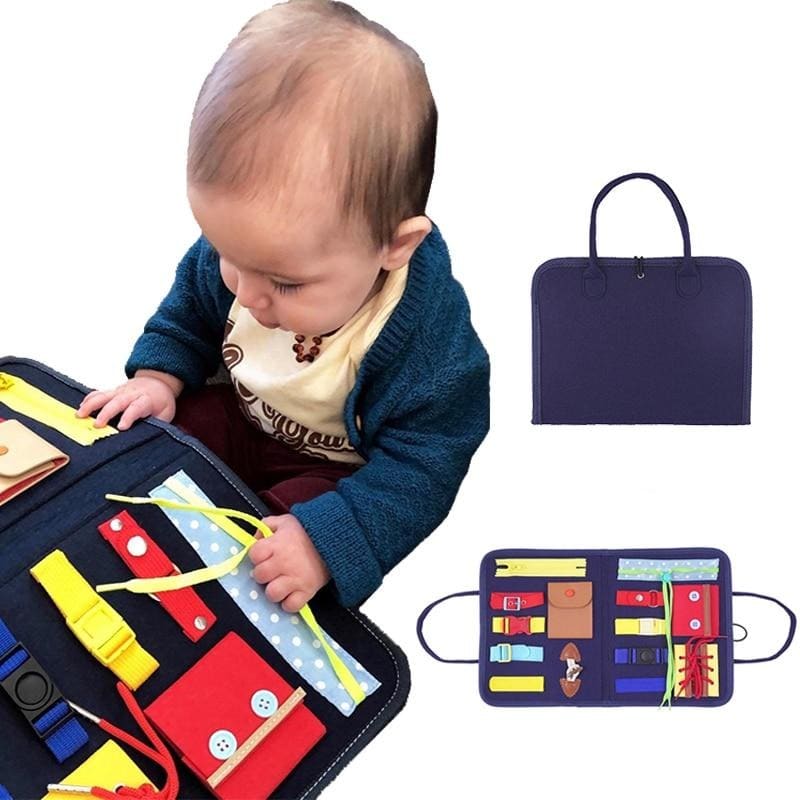 Tableau Sensoriel Montessori TrioNest™ SENSORIA™ | 10 Mini-Jeux, Motricité Fine, Anti-Stress | 6 Mois - 8 Ans | 9 Modèles