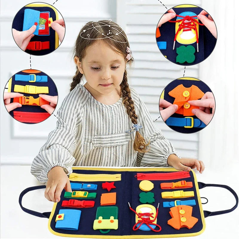 Tableau Sensoriel Montessori TrioNest™ SENSORIA™ | 10 Mini-Jeux, Motricité Fine, Anti-Stress | 6 Mois - 8 Ans | 9 Modèles