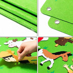 Tableau en Feutre Ferme Enfants – 75x105 cm, Réutilisable, Éveil Animaux, Sans Écran | TrioNest™