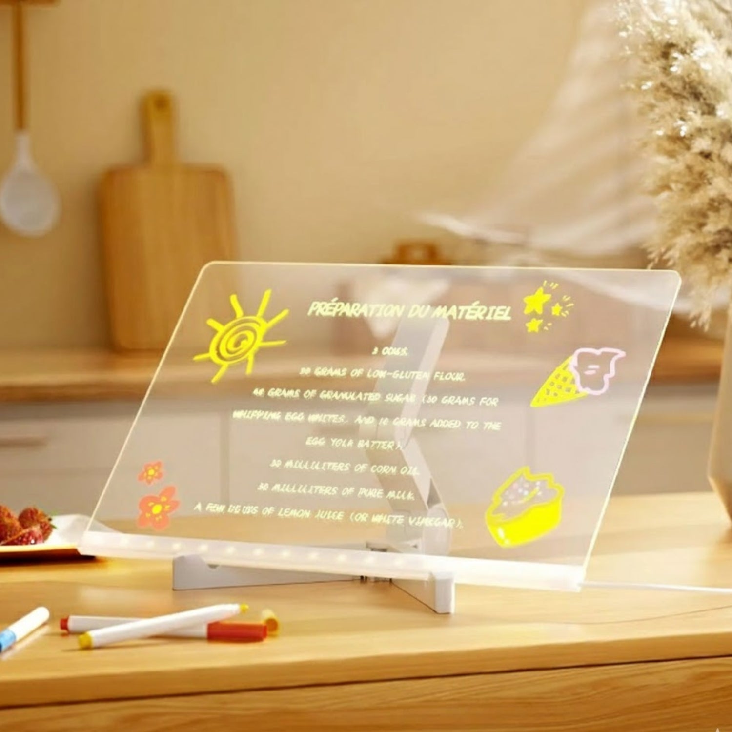 Tableau Lumineux Enfants TraceArt – LED Réglable, 7 Stylos, Surface Acrylique, USB-C, Sans Écran | TrioNest™