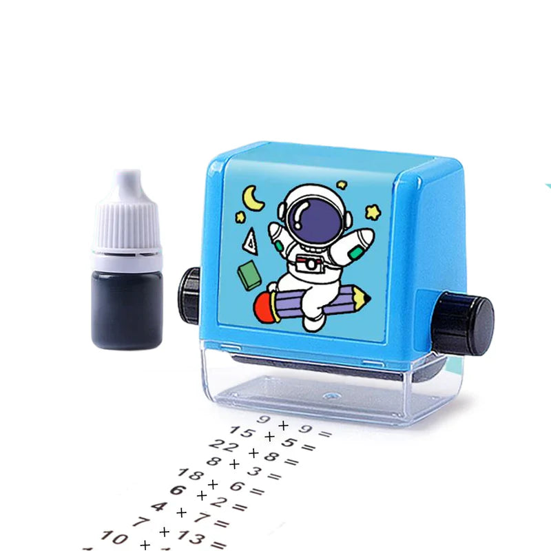 Tampon à Rouleau Maths Enfants – Addition, Soustraction, Multiplication, Division, Encre Rechargeable | TrioNest™