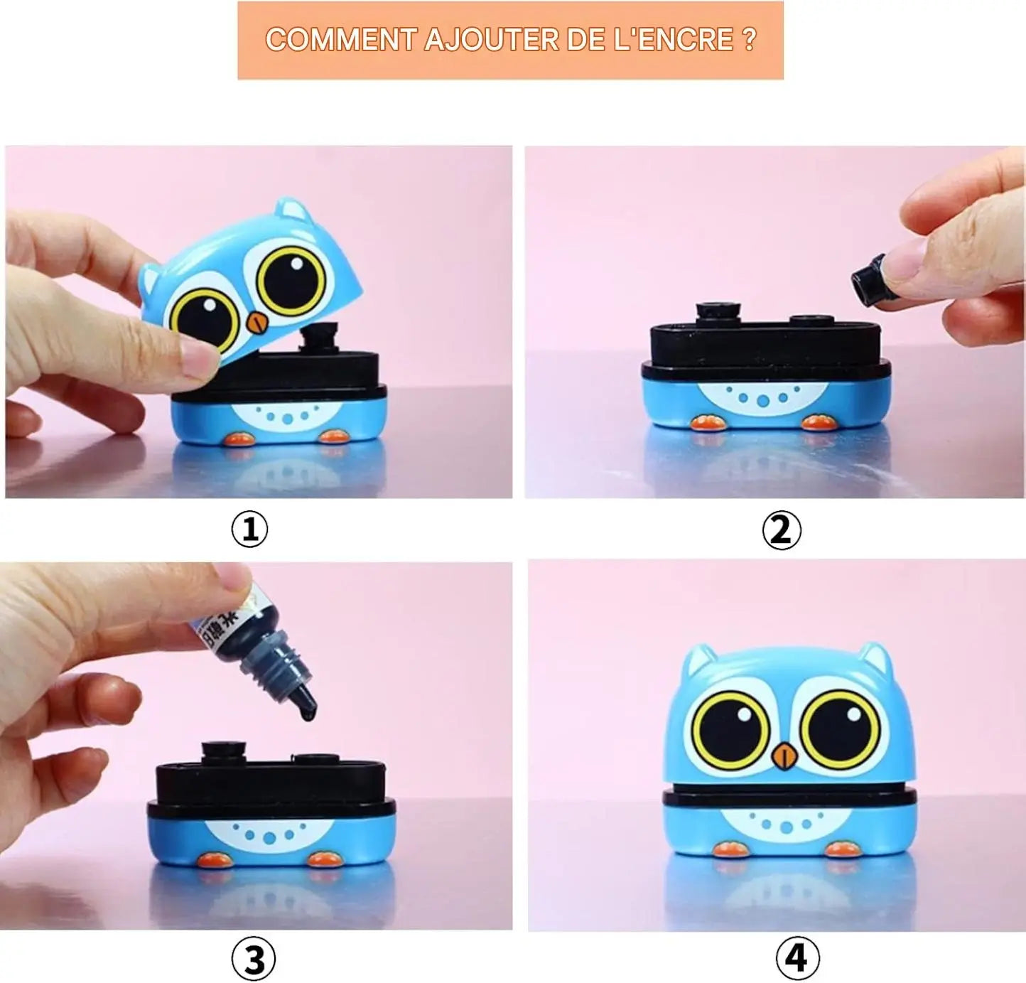 Tampon Personnalisé Bébé Prénom – Résistant Lavage, 4 Motifs, Encre Imperméable, Crèche & École | TrioNest™