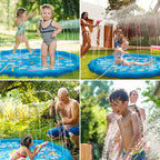 Tapis Jet d’Eau pour Enfants TrioNest™ | 170 cm | Motifs Animaux | Jeu d’Été Extérieur