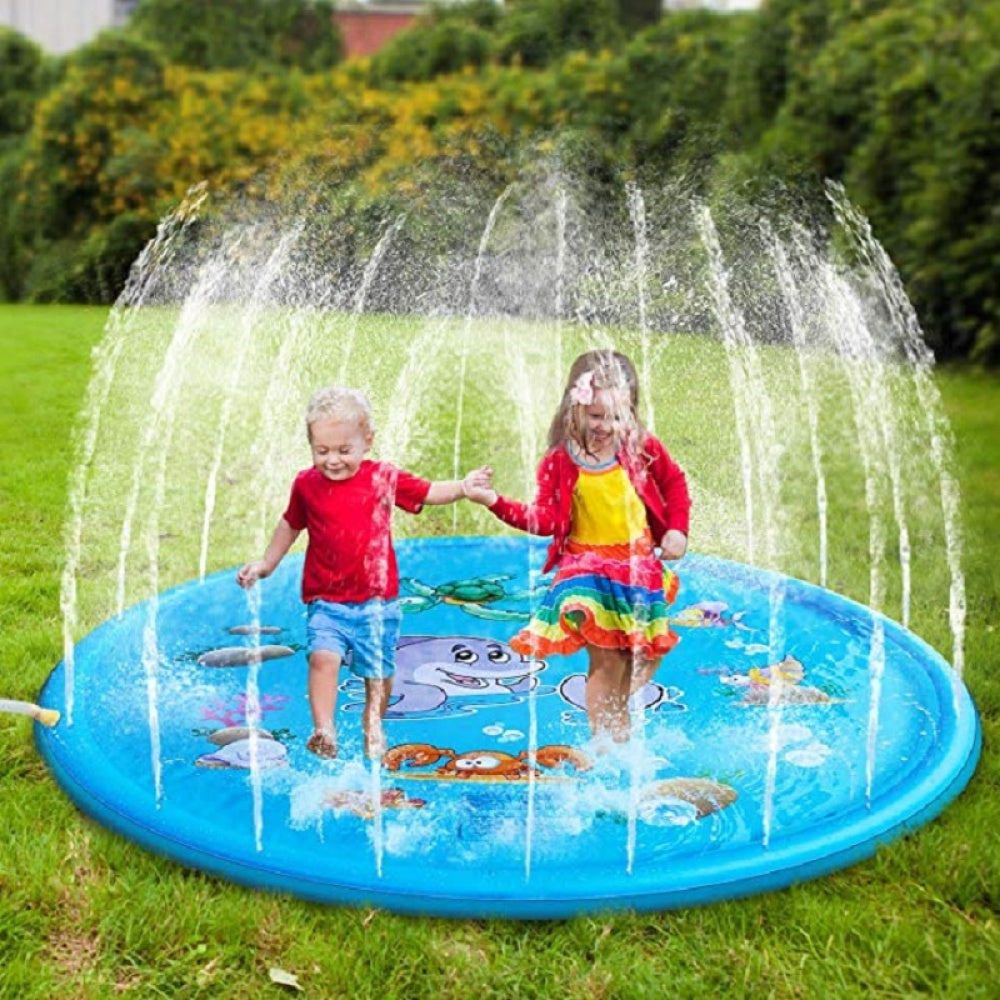 Tapis Jet d’Eau pour Enfants TrioNest™ | 170 cm | Motifs Animaux | Jeu d’Été Extérieur