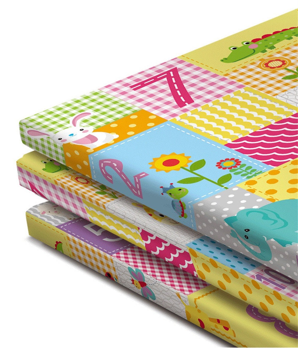 Tapis d'Éveil Montessori pour Bébé – Rembourrage Épais, Pliable en 3s, Lavable Machine, Imperméable | MonteSoft by TrioNest™