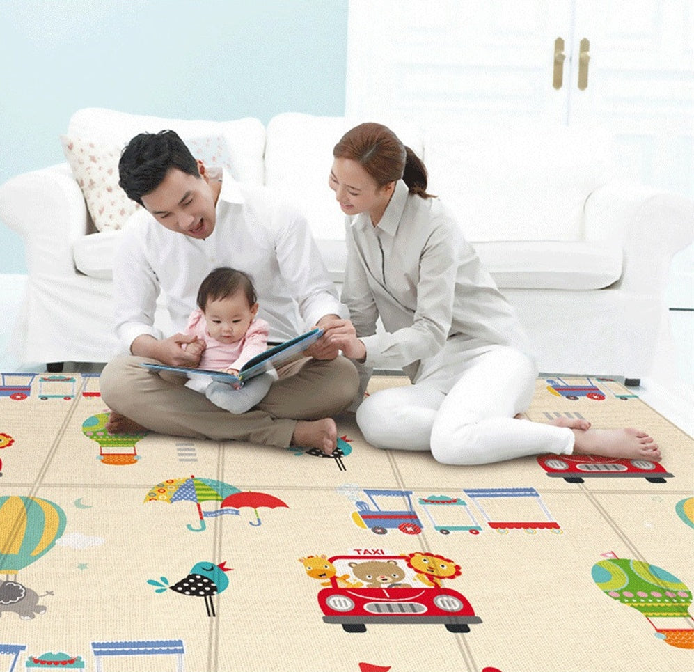 Tapis d'Éveil Montessori pour Bébé – Rembourrage Épais, Pliable en 3s, Lavable Machine, Imperméable | MonteSoft by TrioNest™