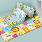 Tapis d'Éveil Montessori pour Bébé – Rembourrage Épais, Pliable en 3s, Lavable Machine, Imperméable | MonteSoft by TrioNest™