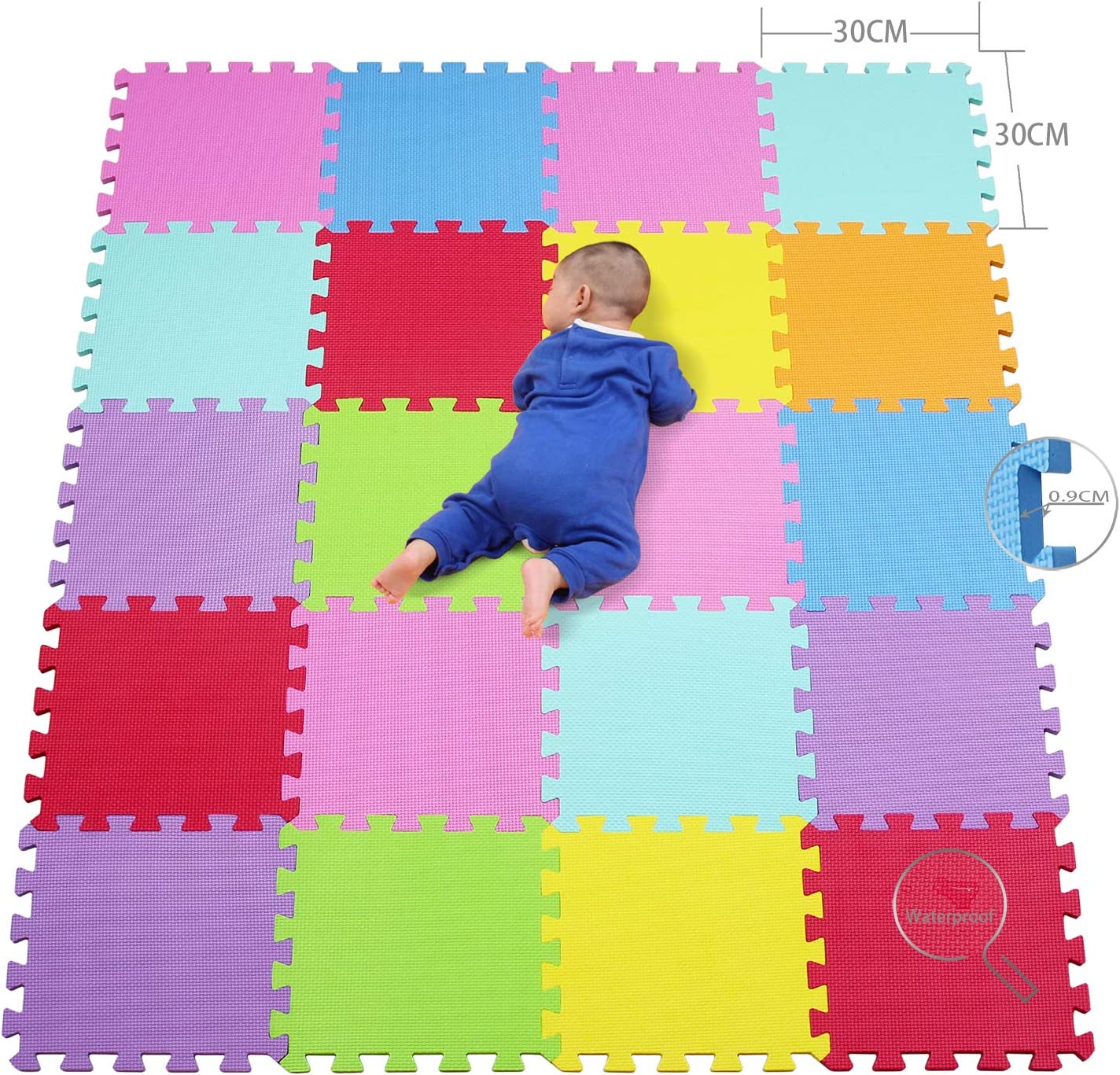 Tapis de Jeu Puzzle Mousse pour Bébé – Haute Densité, Antidérapant, Résistant à l'Eau, Motifs Colorés | PuzzleSoft by TrioNest™