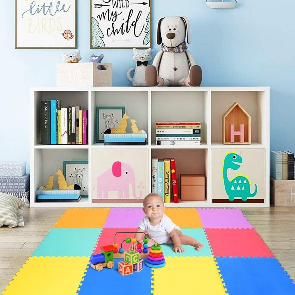 Tapis de Jeu Puzzle Mousse pour Bébé – Haute Densité, Antidérapant, Résistant à l'Eau, Motifs Colorés | PuzzleSoft by TrioNest™