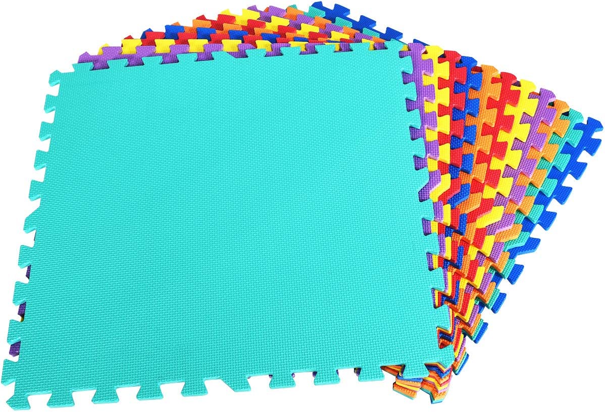 Tapis de Jeu Puzzle Mousse pour Bébé – Haute Densité, Antidérapant, Résistant à l'Eau, Motifs Colorés | PuzzleSoft by TrioNest™