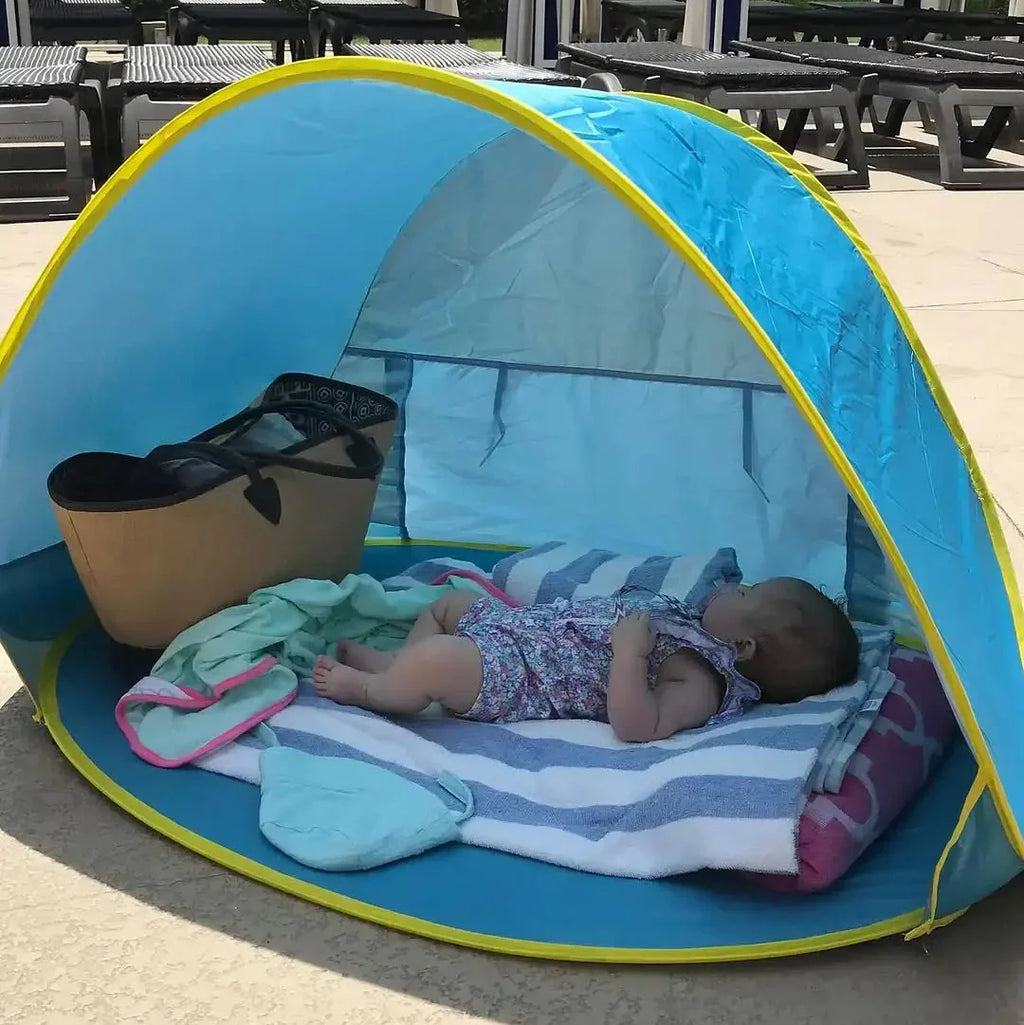 Tente de Plage Pliable Bébé SunNest™ – Anti-UV FPS 50+, Piscine Intégrée & Pop-Up 3 Secondes 0-12 Ans | TrioNest™