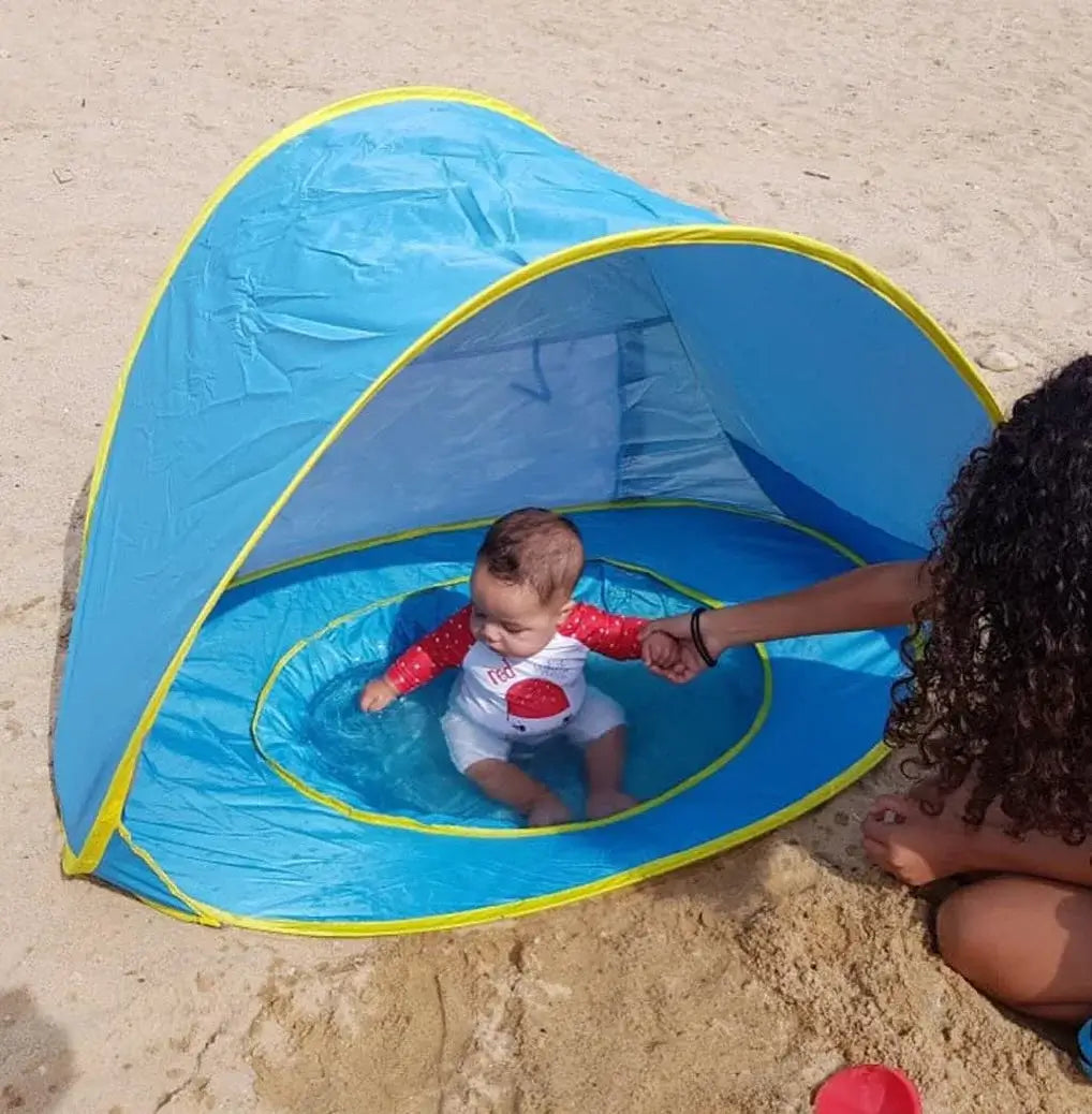 Tente de Plage Pliable Bébé SunNest™ – Anti-UV FPS 50+, Piscine Intégrée & Pop-Up 3 Secondes 0-12 Ans | TrioNest™