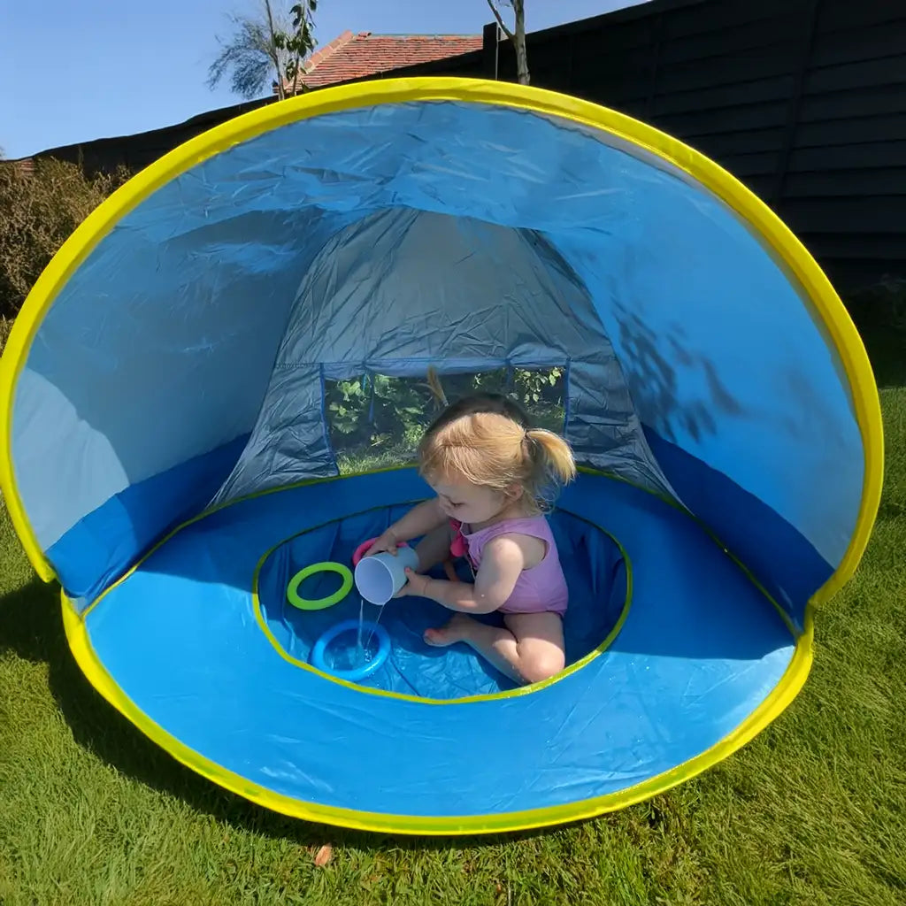 Tente de Plage Pliable Bébé SunNest™ – Anti-UV FPS 50+, Piscine Intégrée & Pop-Up 3 Secondes 0-12 Ans | TrioNest™