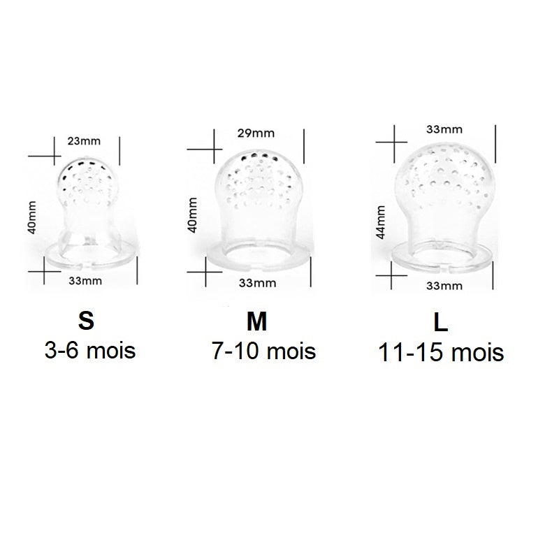 Tétine Grignoteuse de Fruit pour Bébé | TrioNest™ – Silicone Sans BPA, 3 Tailles, 4 Coloris, Dès 3 Mois
