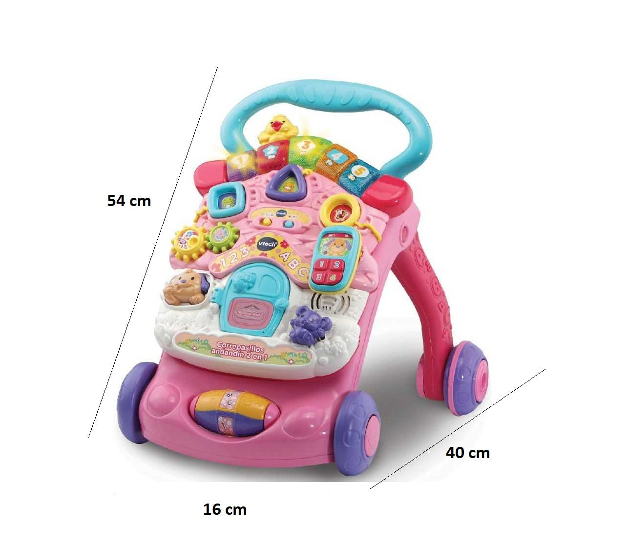 Trotteur Pousse Pousse Bébé 2 en 1 – Tableau Éveil, Piano, +100 Chansons, Premiers Pas Sécurisés | TrioNest™