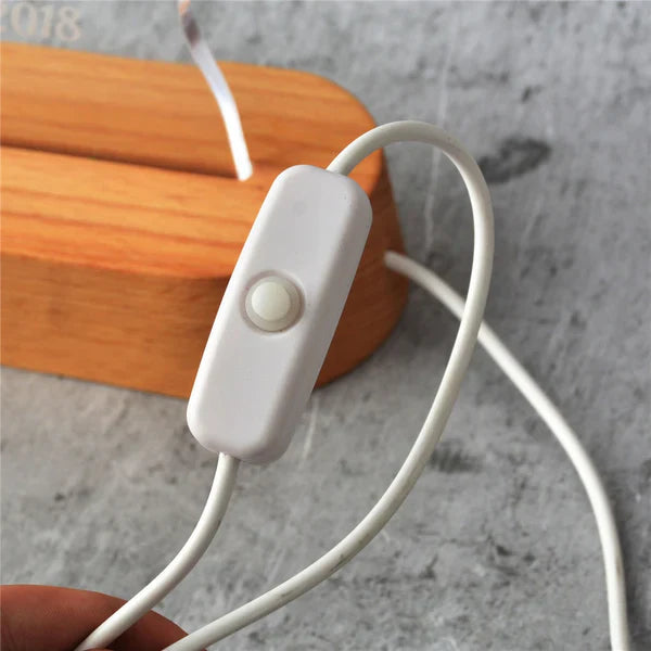 Veilleuse Bébé Personnalisée Motifs Animaux – Hologramme 3D, Socle Bois, USB | TrioNest™