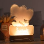 Veilleuse Bébé Personnalisée Motifs Animaux – Hologramme 3D, Socle Bois, USB | TrioNest™