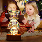Veilleuse Ours en Verre Feux d'Artifice 3D – 7 Couleurs LED, Cadeau Magique Enfant & Déco | TrioNest™