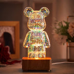 Veilleuse Ours en Verre Feux d'Artifice 3D – 7 Couleurs LED, Cadeau Magique Enfant & Déco | TrioNest™
