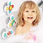 Ventouse Spinner pour Bébé Pack de 3 – Dentition, Jouet Gyroscopique & Bain, Balles Sensorielles, Ventouse Silicone | TrioNest™