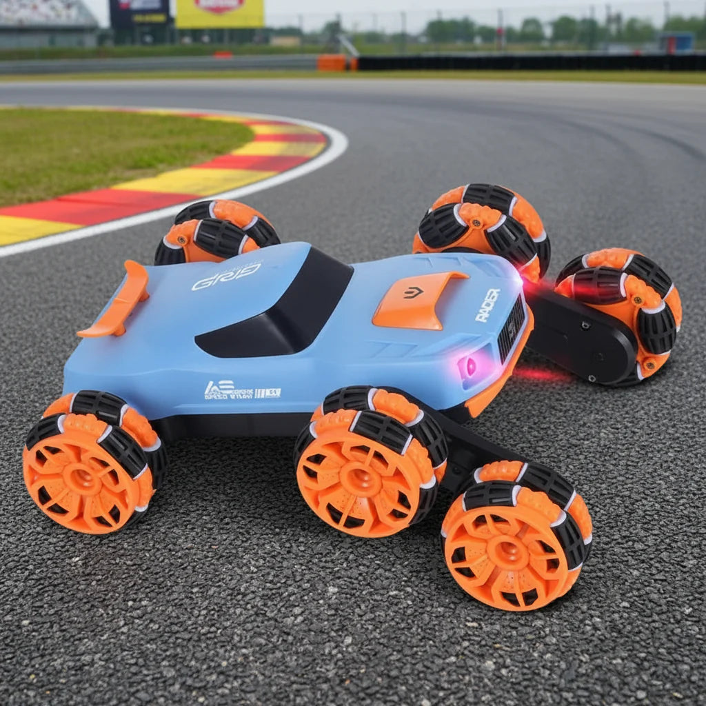 Voiture Télécommandée Enfant 360° – 6 Roues, Dérives, LED, 35 Min Autonomie, Portée 40m | SpinRacer by TrioNest™