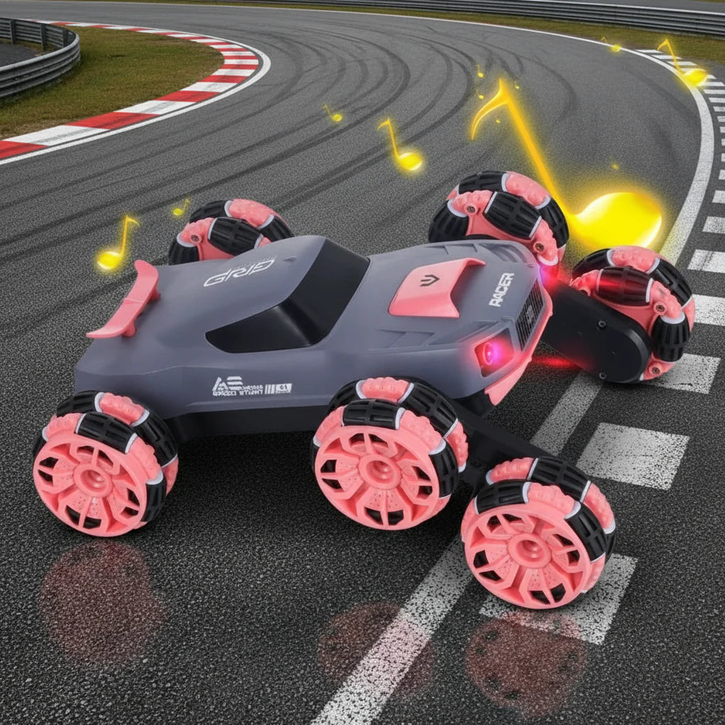 Voiture Télécommandée Enfant 360° – 6 Roues, Dérives, LED, 35 Min Autonomie, Portée 40m | SpinRacer by TrioNest™