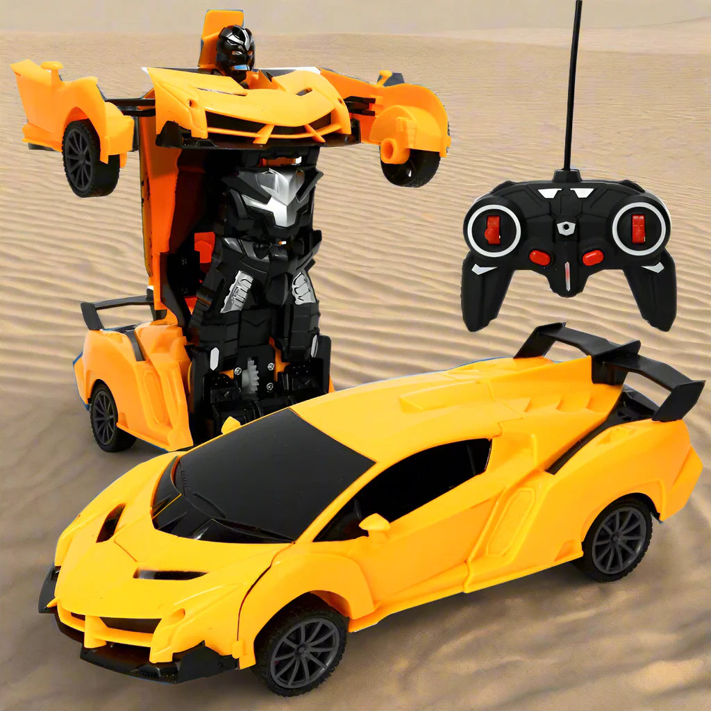 Voiture Télécommandée 2-en-1 Transformable Robot TrioNest™ ROBOSPORT™ | LED Bleues, 4 Canaux, Portée 20m | Dès 3 Ans
