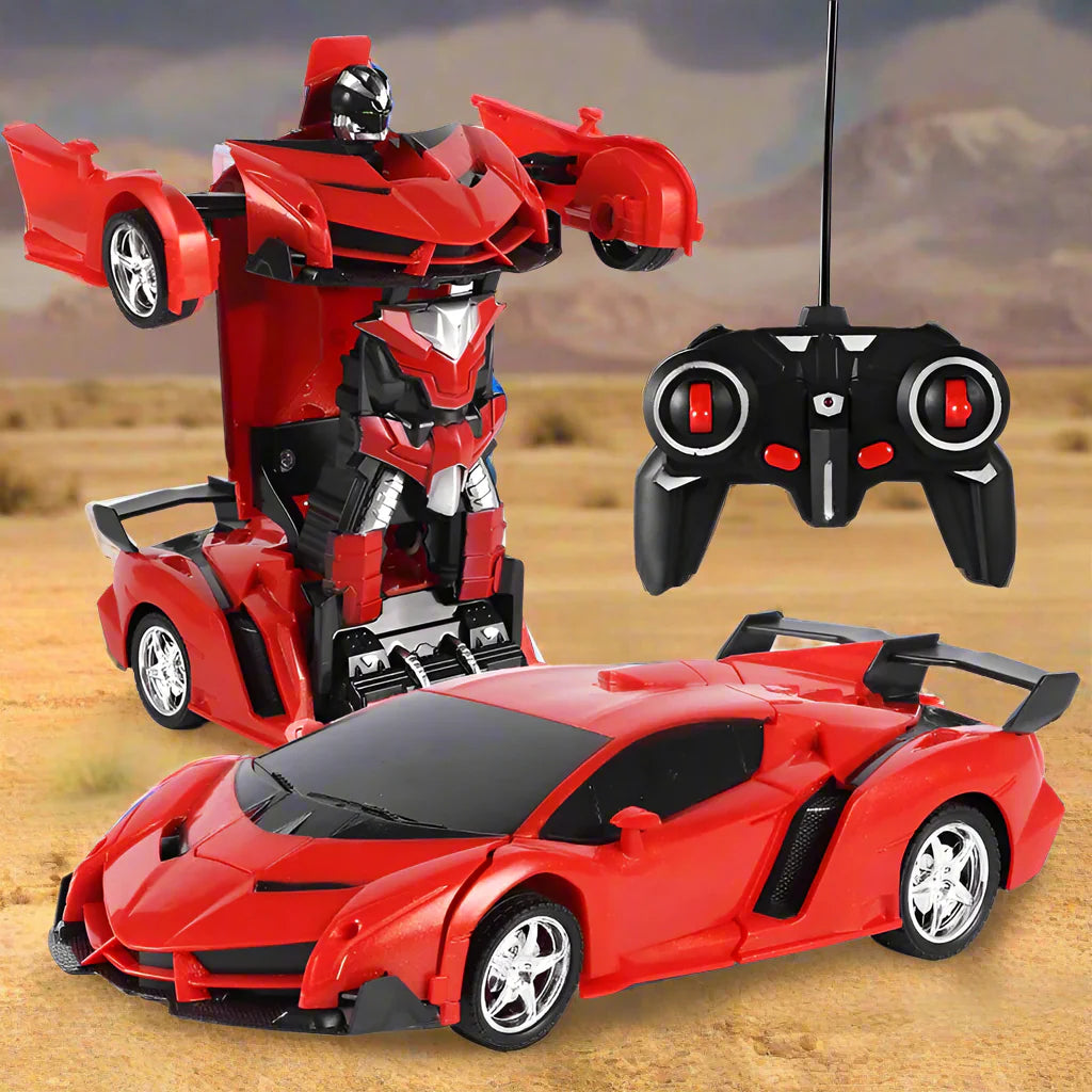 Voiture Télécommandée 2-en-1 Transformable Robot TrioNest™ ROBOSPORT™ | LED Bleues, 4 Canaux, Portée 20m | Dès 3 Ans
