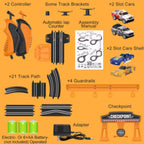 Circuit électrique Voiture 3D – Ponts, Rampes, 4 Joueurs, Modulable, CE/EN71, Dès 3 Ans | RaceTrack3D by TrioNest™