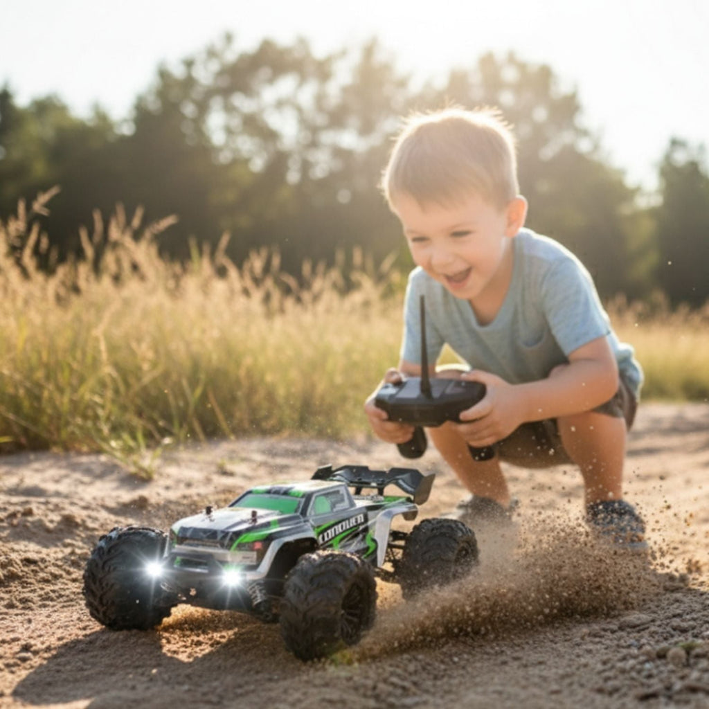 Voiture de Course Télécommandée TrioNest™ RACERINO™ | Tout-Terrain, Amortisseurs, 50-80 km/h | 5 Coloris