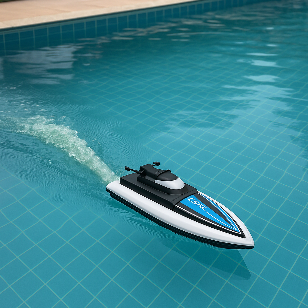 Bateau Télécommandé Style Yacht – Double Moteur, 25 km/h, Portée 80m, 2,4 GHz, Sac Inclus | AquaYacht by TrioNest™