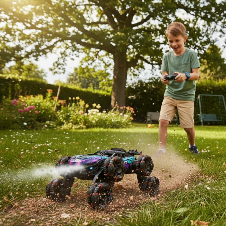 Voiture Télécommandée Enfant Grosse Roue – 360°, Alliage Anti-Collision, LED, Tous Terrains | MegaWheel by TrioNest™