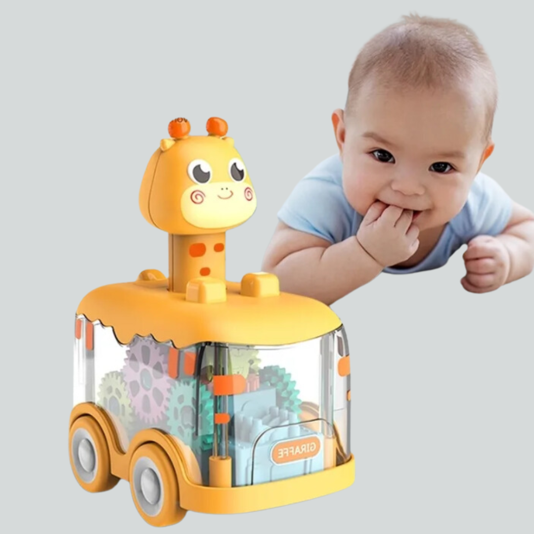 Voiture Lumineuse Bébé – Couleurs Changeantes, Veilleuse, Motifs Animaux, Stimule l'Imagination | GlowZoom by TrioNest™