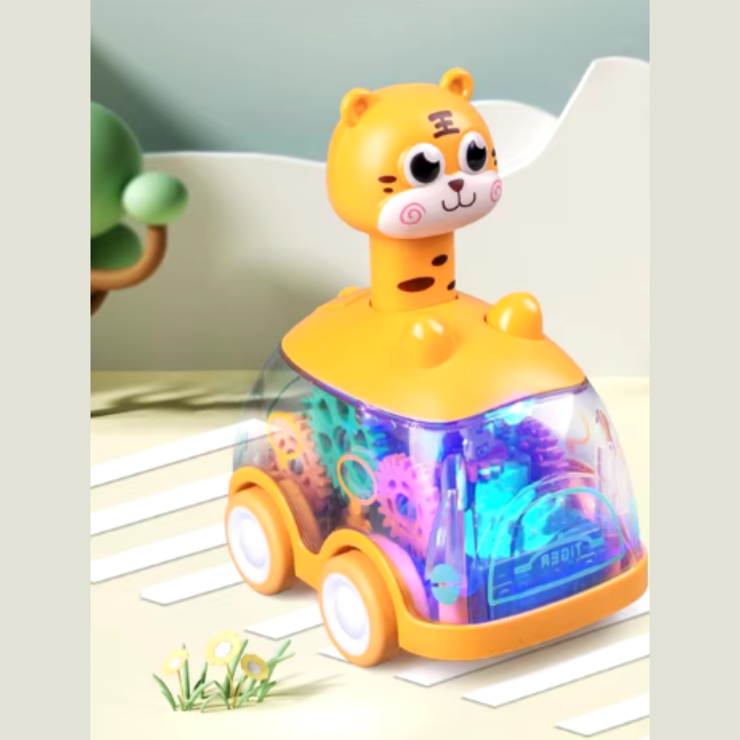 Voiture Lumineuse Bébé – Couleurs Changeantes, Veilleuse, Motifs Animaux, Stimule l'Imagination | GlowZoom by TrioNest™