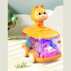 Voiture Lumineuse Bébé – Couleurs Changeantes, Veilleuse, Motifs Animaux, Stimule l'Imagination | GlowZoom by TrioNest™