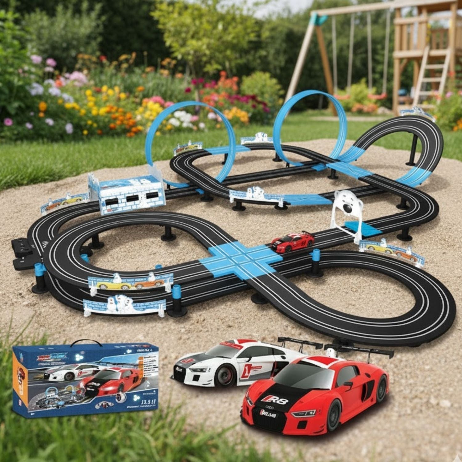 Circuit Électrique Voitures Télécommandées Loopings Modulable 2 Tailles SPEEDLOOP – TrioNest™