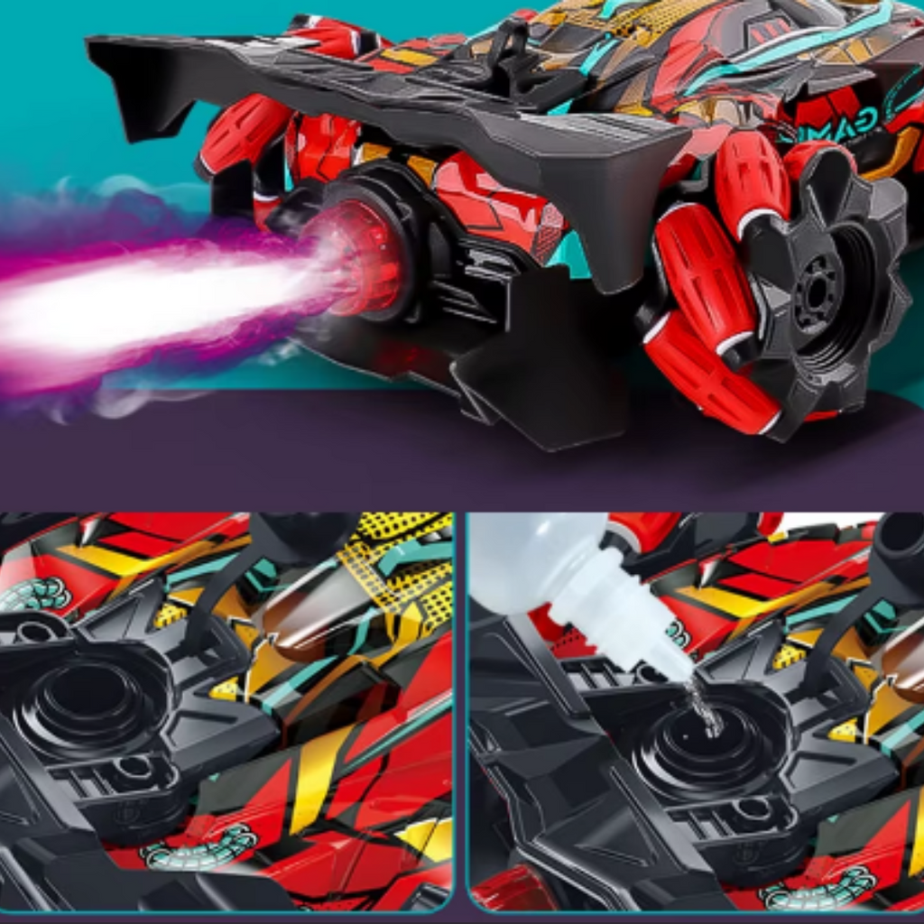 Voiture Téléguidée Gant Gestuel Rotation 360° LED Spray Portée 100m SPINRUSH – TrioNest™
