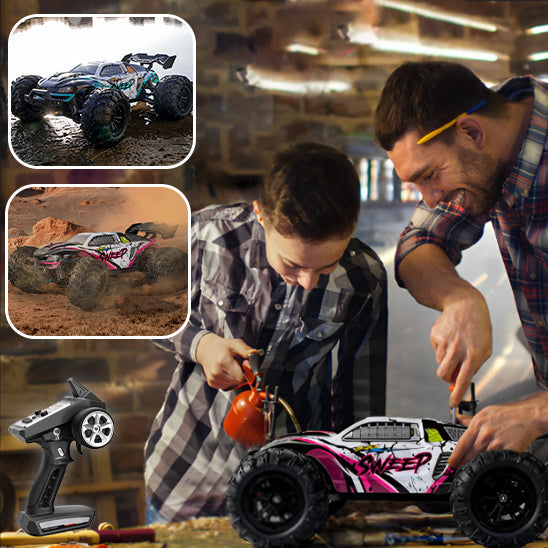 Voiture de Course Télécommandée TrioNest™ RACERINO™ | Tout-Terrain, Amortisseurs, 50-80 km/h | 5 Coloris