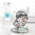Balancelle Électrique pour Bébé | TrioNest™ – 15 Musiques, Bluetooth, 5 Vitesses, Harnais 5 Points, 3 Coloris mon adorable bebe