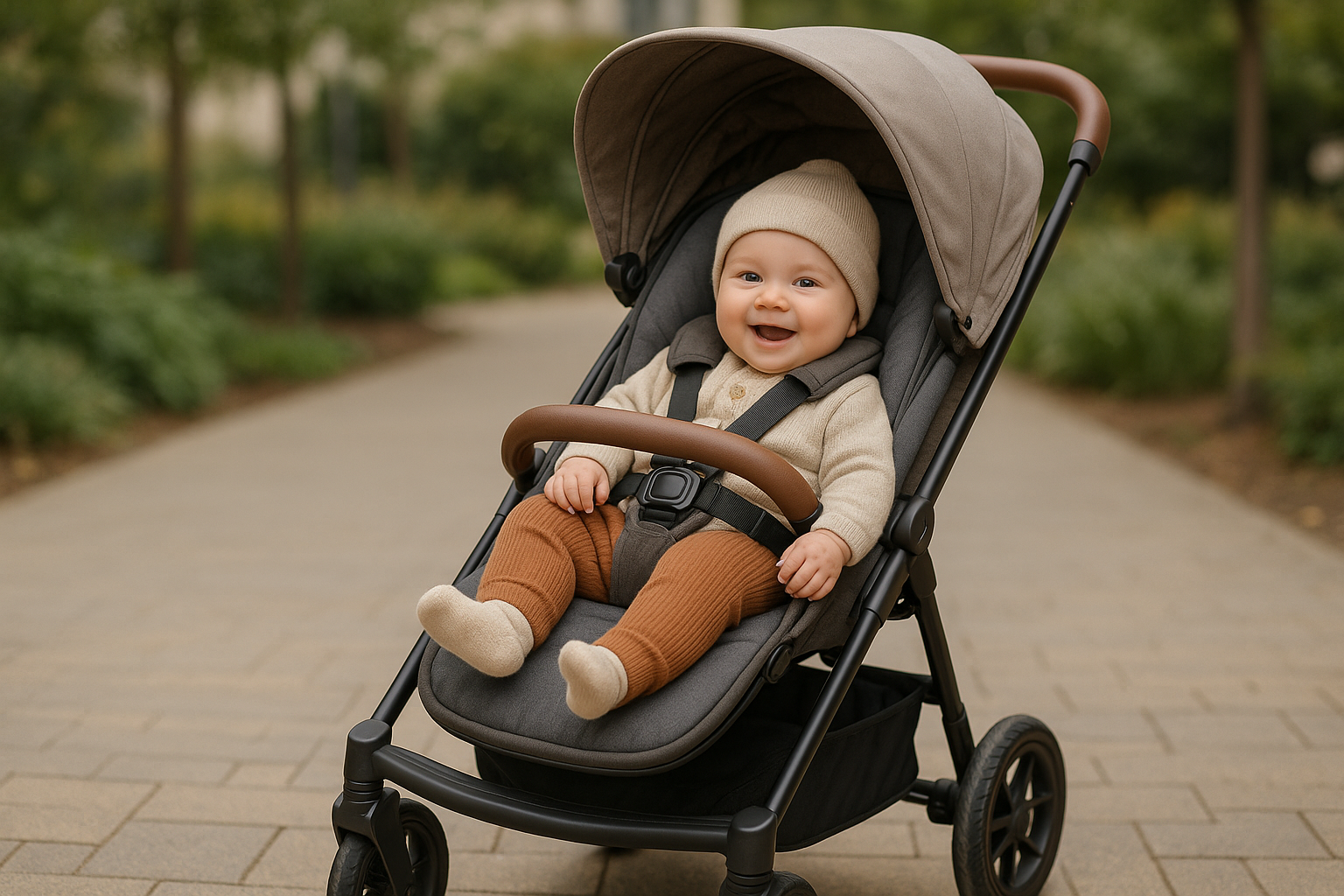 baby sitting in stroller