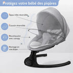 Balancelle Bébé – Bluetooth, Télécommande, Minuterie, Moustiquaire, Housse Réversible, Ultra-Légère | SwingZen by TrioNest™ Mon Adorable Bébé
