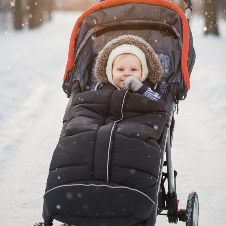 Chancelière Couvre-Pied Bébé – Bandes Réfléchissantes, 5 Fentes Harnais, Capuche, Zip Bidirectionnel | TrioNest™ Mon Adorable Bébé