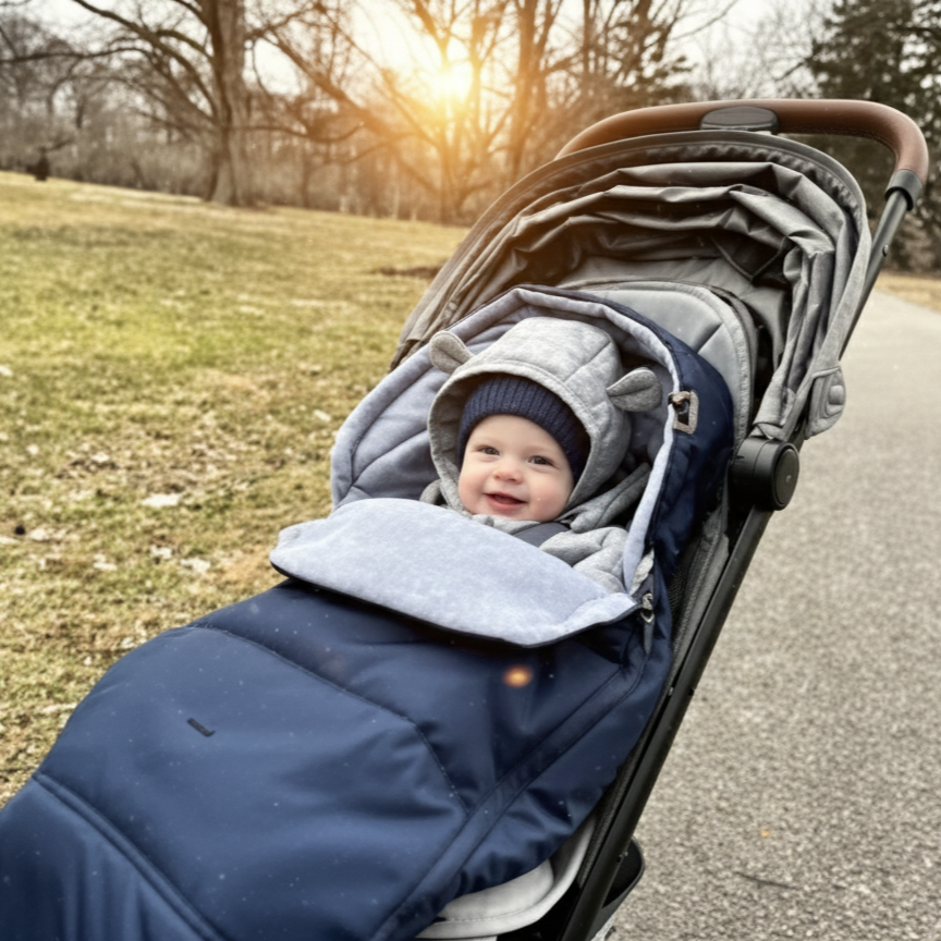 Chancelière Poussette Imperméable – Sac de Couchage Bébé Chaud, Universel Toutes Saisons | TrioNest™ Mon Adorable Bébé