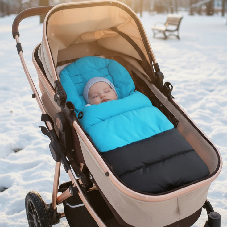 Chancelière Poussette Thermique – Isolation Avancée, Douce & Respirante, Lavable Machine, Universelle | TrioNest™ Mon Adorable Bébé