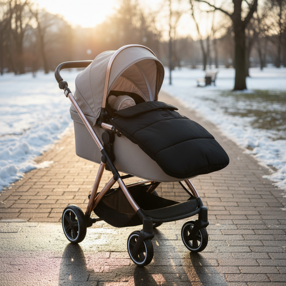 Chancelière Poussette Thermique – Isolation Avancée, Douce & Respirante, Lavable Machine, Universelle | TrioNest™ Mon Adorable Bébé