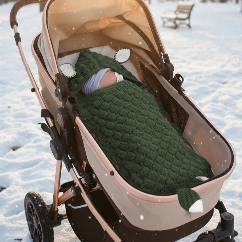 Chancelière Poussette à Boutons Bébé – Polaire Douce, Imperméable, Réglable, Lavable Machine | TrioNest™ Mon Adorable Bébé