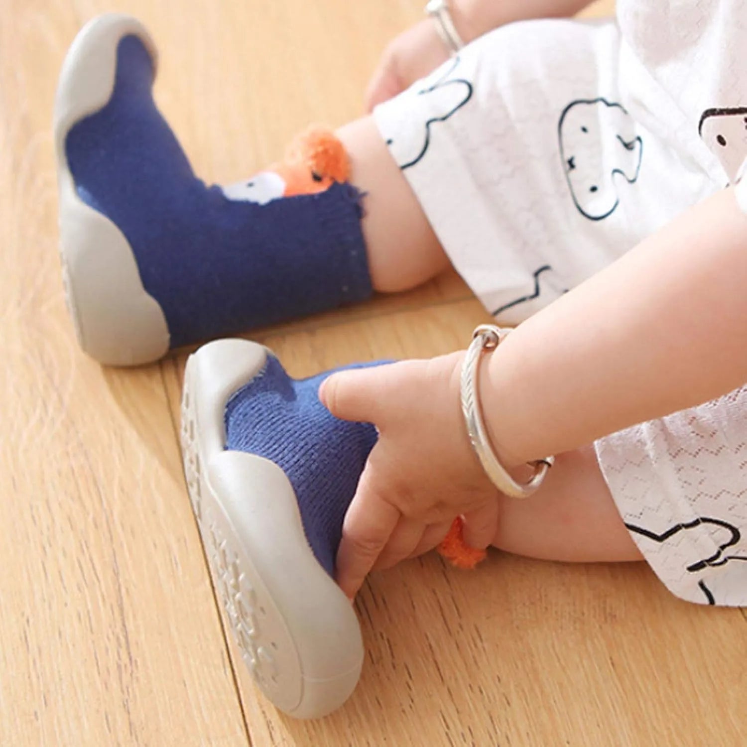 Chaussure Bébé Marche Motifs Animaux 6 Mois-3 Ans – Coton, Semelle TPE Antidérapante, Lavable | ZooWalk by TrioNest™ Mon Adorable Bébé