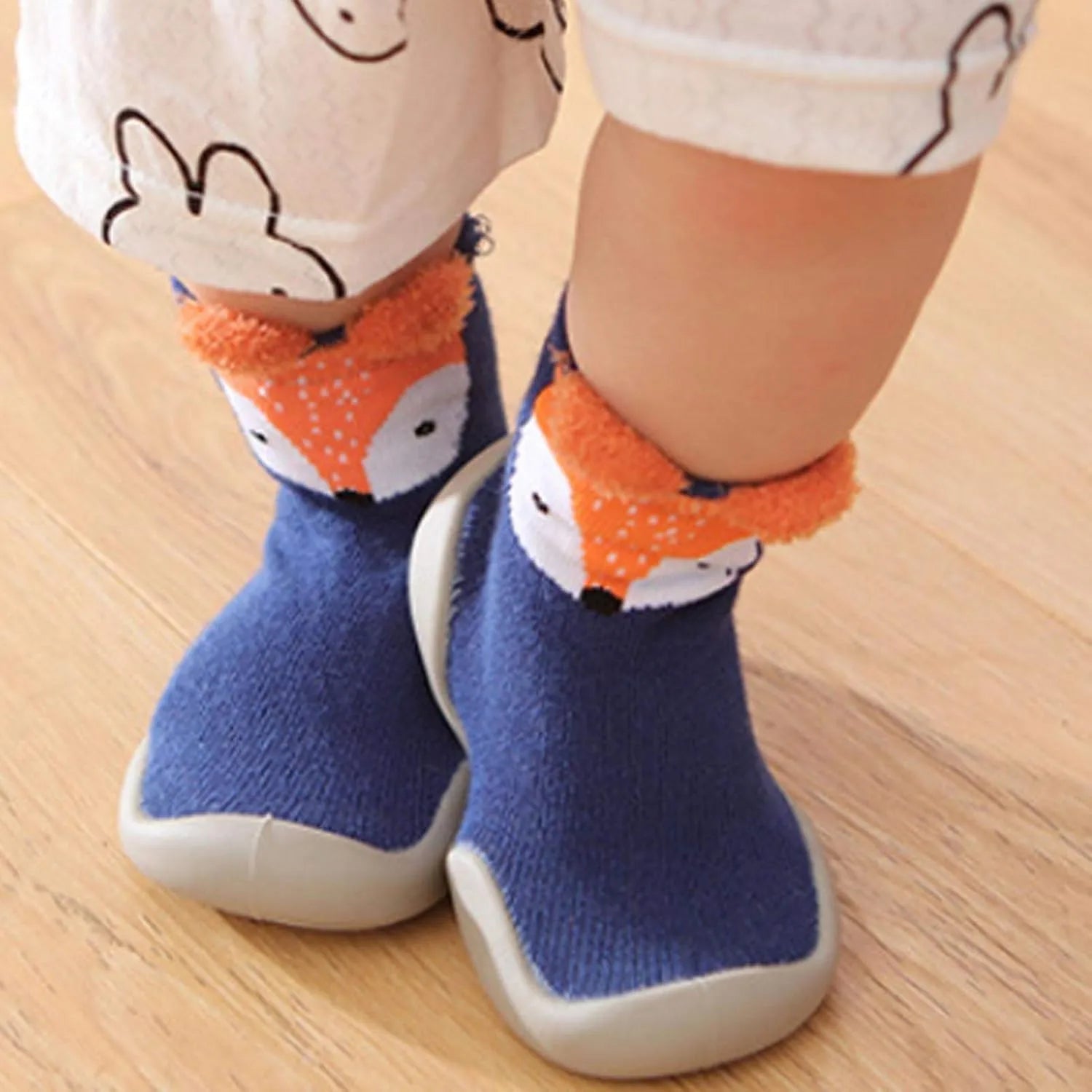 Chaussure Bébé Marche Motifs Animaux 6 Mois-3 Ans – Coton, Semelle TPE Antidérapante, Lavable | ZooWalk by TrioNest™ Mon Adorable Bébé