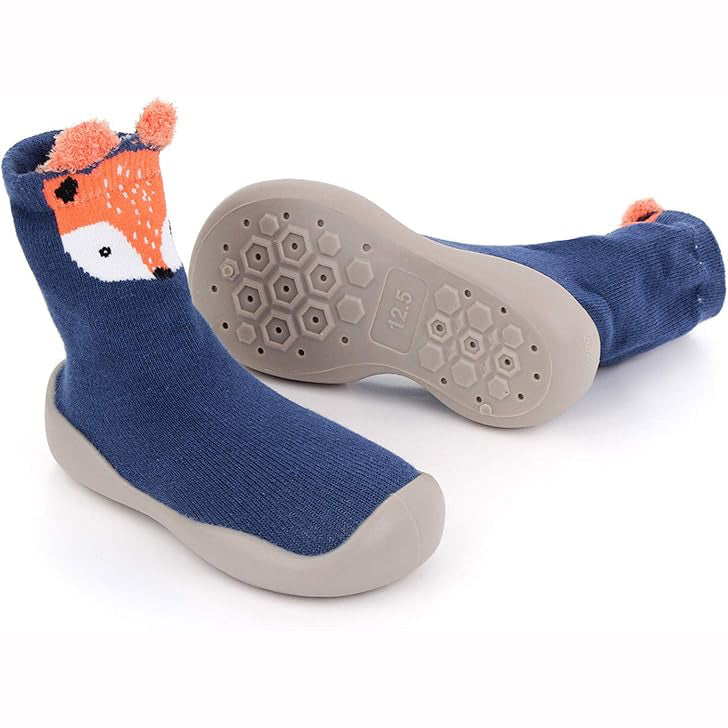 Chaussure Bébé Marche Motifs Animaux 6 Mois-3 Ans – Coton, Semelle TPE Antidérapante, Lavable | ZooWalk by TrioNest™ Mon Adorable Bébé