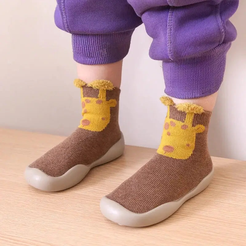 Chaussure Bébé Marche Motifs Animaux 6 Mois-3 Ans – Coton, Semelle TPE Antidérapante, Lavable | ZooWalk by TrioNest™ Mon Adorable Bébé